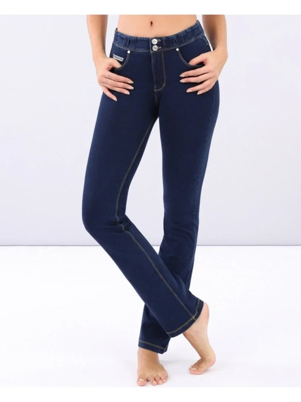 Freddy NOW High Rise Full Length Straight Leg Dark Rinse Hi-Waisted Stretchy S